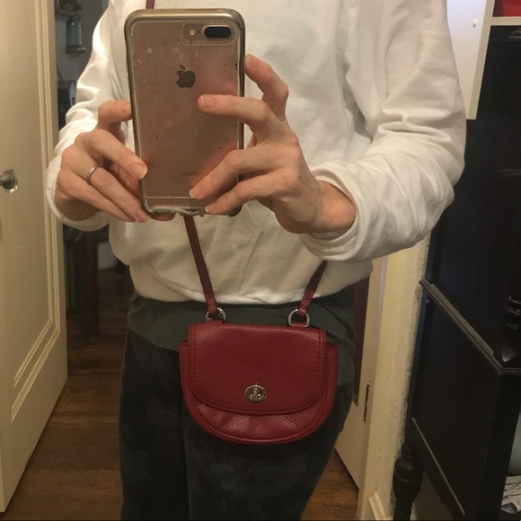 Coach red purse park MINI crossbody leather - Picture 7 of 8